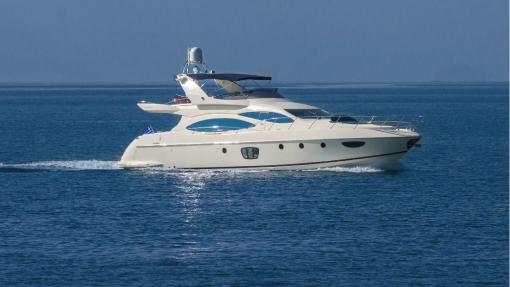 Beautiful motor yacht Almaz Azimut model is for yacht charter rent in Greece with Contact Yachts_1