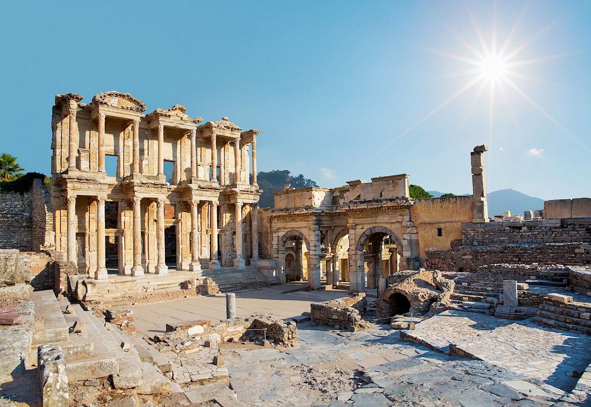 Ephesus in Turkey is beautiful to visit during yacht charter family vacation