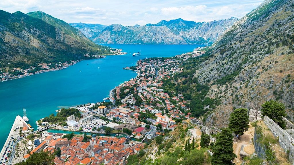 Kotor and the bay of Kotor in Montenegro