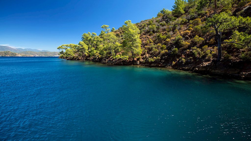 Beautiful yacht charter destination in Turkey near Fethiye for summer family vacation